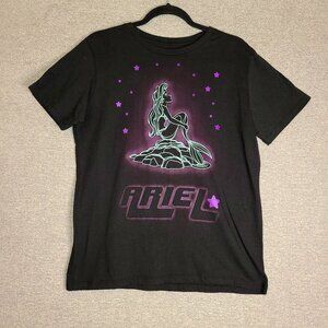 DISNEY Princess Ariel Graphic Black T-Shirt L 11/13